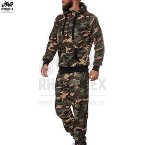 Conjunto Deportivo para Hombre, Camuflaje, Sudadera con Capucha y Pantalones a Juego, Sudadera con Capucha y Pantalones con Cremallera, Estilo Camuflaje - Product Image 3