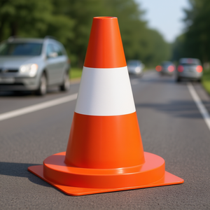 Cono de Tráfico Reflectante de 320 mm, Ligero (0.4 kg), 23 x 23 cm, con Pegatinas y Luces Reflectantes Promocionales - Product Image 3