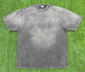 Venta al por mayor de alta calidad Stonewashed T-Shirts 260 Gsm Jersey Full Sun Faded diseño de gran tamaño de talla grande para el verano - Product Image 3