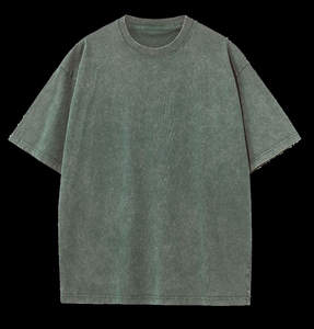 T-shirt vintage rétro de haute qualité délavé à l'acide pour hommes Logo personnalisé 100% coton tricoté Style décontracté surdimensionné - Product Image 3