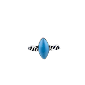 Bague en pierre précieuse turquoise 925 argent Sterling Style Boho bijoux de mariage faits à la main cadeau pour les femmes - Product Image 1