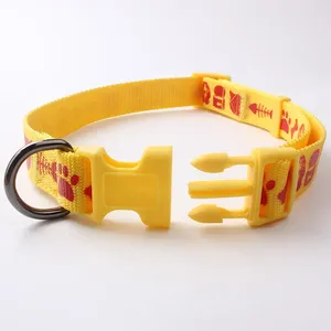 Meilleure qualité personnalisable luxe Nylon Polyester collier pour animaux de compagnie plume décoration rupture boucle petit quantité minimale de commande pour chiens laisses pour animaux de compagnie - Product Image 1