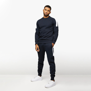 Vente en gros couleur unie avec logo personnalisé manches raglan avec panneau polaire décontracté Streetwear col rond pulls molletonnés pour hommes - Product Image 1
