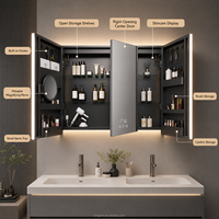 Kingstin Armoire de Toilette Miroir LED Salle de Bain avec Antibuée & Horloge | Meuble Miroir Premium