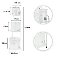 Conteneur de rangement alimentaire en tissu laqué, 3 niveaux, bac à légumes de style campagnard pour cuisine, écologique, multifonctionnel, pour la fraîcheur