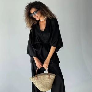 Premium Quality Plain Trendy Casual Bohemian Kimono Summer Wear Women <b>Dress</b> - Product Image 1