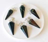 Péndulo de Cristal de Hematita Natural al por Mayor, para Radiestesia Metafísica, Sanación Reiki, Recuerdos y Amuletos, Nuevo, Hecho a Mano