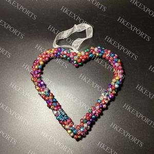 Adorno colgante con cuentas multicolor hecho a mano, decoración navideña festiva para el hogar, vacaciones, alegría, tamaño personalizable, pedido mínimo, 50 Uds. - Product Image 6