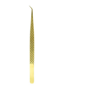 Fiber Grip Lash Extension Tweezers Matte Black Gold Fiber Tip Tweezer Lash <b>Applicator</b> Diamond Tip Tweezers for Lash Extension - Product Image 6