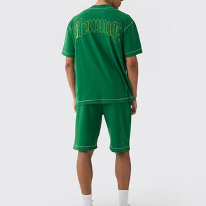 Ensemble T-shirt et short d'été pour homme 100 % coton, personnalisé OEM, respirant, style décontracté, qualité supérieure, imprimé numérique, vente en gros - Product Image 3