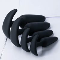 Plug anal en silicone écologique pour débutants, pour femmes et hommes - 4 tailles (21g/33g/71g/93g) Étanche IPX7 Confortable Base en T Ultra-léger