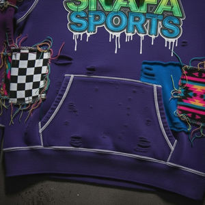 Sweat-shirt à capuche vintage surdimensionné avec logo brodé en gros, sweat-shirt délavé à l'acide, sweat-shirt délavé au soleil pour hommes - Product Image 5