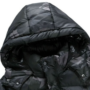 Blouson matelassé décontracté en coton pour homme, chaud et épais, imprimé floral, col montant, grande taille, en toile - Product Image 2