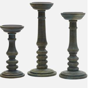 Bougeoir en bois de mangue blanchi à la chaux de dernière conception pour la décoration de Noël et de mariage avec les tailles de 10 pouces - Product Image 4