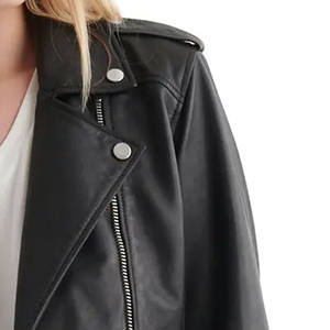 Chaqueta de Motociclista de Cuero Genuino para Mujer, Estilo Urbano, Impermeable, Cortavientos, Manga Larga, con Bolsillos con Cremallera, la Más Vendida, Talla XS - Product Image 3