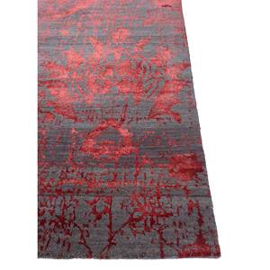Alfombra Kavi Gris y Negra Anudada a Mano de Lana y Seda de Bambú con Diseño Floral Teoría del Caos para Hogar y Pasillo, Modelo Rectangular Esk-624 - Product Image 4