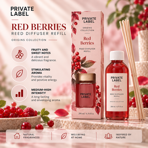 Recarga de Difusor de Aromas con Varillas de Bayas Rojas de Marca Privada 200ml + Varillas OEM |   Fragancia para el Hogar Dulce y Afrutada |   Hecho en España, UE - Product Image 2