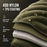 Matelas de couchage gonflable en nylon TPU 40D avec pompe à pied intégrée, imperméable, portable, rectangulaire, pour le camping et la plage