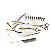 Kit d'outils d'extension de cheveux attachés à la main Kit d'outils d'extension de cheveux personnalisés Ensemble de 10 pinces d'extension de cheveux professionnelles