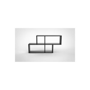 Étagère murale décorative en bois moderne Ernie, salon, fabrication artisanale, acier inoxydable, quatre niveaux, anthracite, montage mural, démontable - Product Image 4