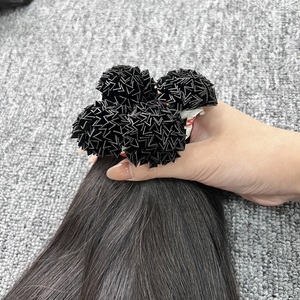 ต่อผมเวียดนามเคราตินแบบวีทิป ผมแท้ธรรมชาติ แบบตรง ขนาด 20-30 นิ้ว เย็บด้วยเครื่องจักรแบบสองชั้น ทุกสี ย้อมได้ - Product Image 2