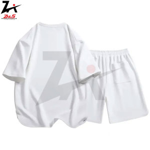 Conjunto de pantalones cortos de verano de algodón Unisex de gran venta Chándal transpirable de 2 piezas Camiseta estampada de manga corta y pantalones cortos a juego - Product Image 2