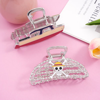 Dessin animé bateau pince à cheveux métal creux émail accessoire trois couleurs épingle à cheveux en gros découpé au Laser Barrette épingle à cheveux charme