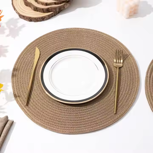 Vente chaude Écologique Réutilisable Jute Napperon Tissé À La Main Ensemble Personnalisable Vintage Salle À Manger Ambiance Ustensiles De Cuisine Vaisselle Utilisation - Product Image 3