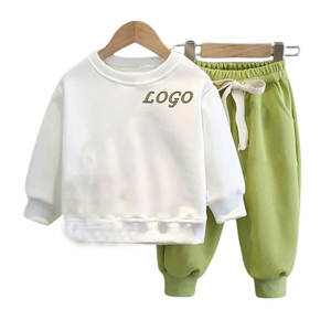 2025 nouveau design sweat jogger ensembles pour enfants personnalisé 100% coton couleur unie enfant en bas âge sweat survêtement - Product Image 5