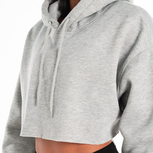 Haute qualité Logo personnalisé coton à manches longues pull haut court meilleure vente XS nouvelle mode surdimensionné sweats à capuche tricoté Sport - Product Image 6