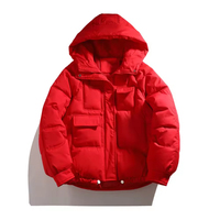 Blouson d'hiver noir matelassé pour homme, grande taille, personnalisé, avec fermeture éclair, anti-plis, emballage en tambour, haute qualité, vente en gros