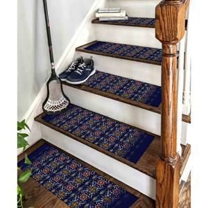 พรมพิมพ์ลายสีน้ำเงินกรมท่า - ลายโบโฮคิลิมสำหรับปูบันได พรมปูขั้นบันได - Product Image 5
