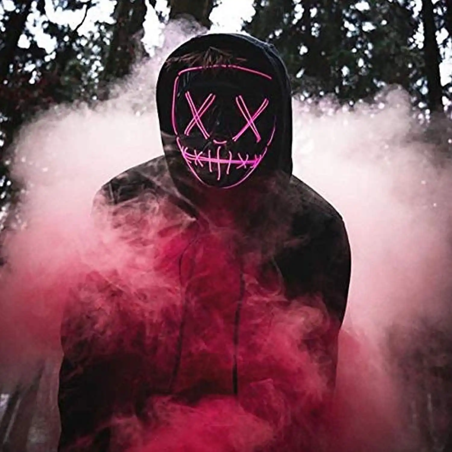 Halloween Cosplay V Multi-Color LED Maske für Vendetta schüchterner Typ EL Kaltes Licht Hacker-Masken männlich oder weiblich