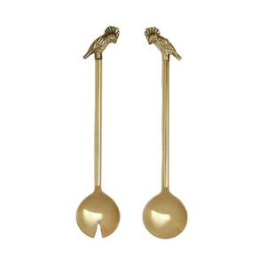 Lot de 4 cuillères en acier inoxydable avec manche en or et ananas vernis miroir pour mariage cuisine hôtel Dessert Table accessoires Inde - Product Image 6