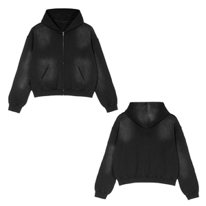 Sweat-shirts et sweats à capuche personnalisés délavés à l'acide, sweats à capuche amples et délavés, vêtements pour hommes, vêtements de mode - Product Image 4