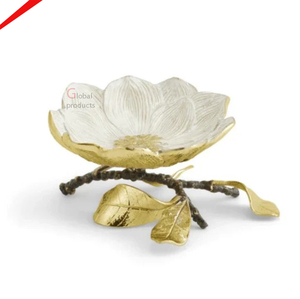 ถ้วยชามโลหะสำหรับรับประทานอาหารเย็นพร้อมดีไซน์เป็นเอกลักษณ์สำหรับบนโต๊ะและห้องครัวดีไซน์ดอกไม้ใหม่ล่าสุด - Product Image 1