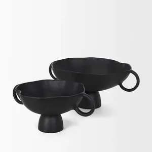 Bol en céramique artisanal de luxe, élégant objet décoratif de table, design haut de gamme, écologique, style américain, décoration de table - Product Image 3
