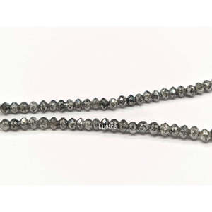 Chaîne de perles de diamants gris foncé 100 % naturels facettés de qualité AAA+, diamants authentiques de grande taille - Product Image 1
