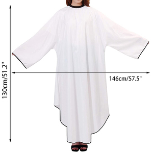 Capa de Peluquería Profesional de Poliéster Blanca con Logotipo Personalizado, Capa de Barbero con Mangas y Logotipo Impreso Personalizado - Product Image 6