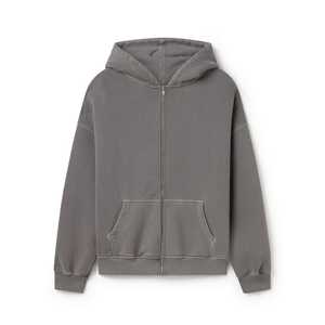 Sudadera con capucha y cremallera bordada IOTA SPORTS, estilo urbano de invierno, media cremallera, doble capa, logotipo personalizado, 100% algodón polar, ecológica - Product Image 5