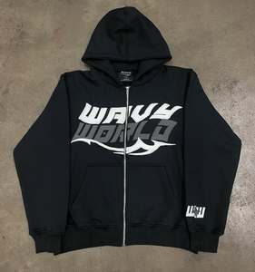 เสื้อฮู้ดดี้โอเวอร์ไซส์แบบซิป ผ้าฟลีซ พิมพ์ลายพัฟ  ผ้าฝ้ายแท้ 100% คุณภาพสูง ผลิตตามสั่ง ขายส่ง สำหรับฤดูหนาว เป็นมิตรต่อสิ่งแวดล้อม เหมาะสำหรับทั้งชายและหญิง - Product Image 2