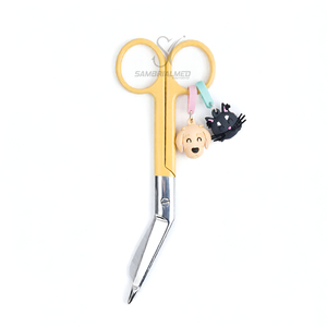 Ciseaux à pansements en acier inoxydable jaune Lister 5,5'' Poignées de couleurs mélangées Ciseaux à pansements Instruments chirurgicaux - Product Image 1