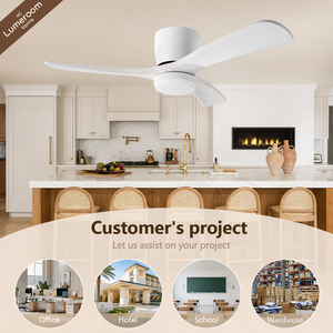Ventilateur de plafond encastré avec lumière, ventilateur de plafond moderne de 42 pouces pour chambre à coucher avec moteur DC silencieux et télécommande - Product Image 4