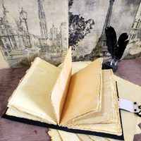 Carnet de notes A5 en cuir rigide avec impression UV papillon coloré, papier coton vintage à bords festonnés, idéal pour le dessin et comme cadeau, vente en gros
