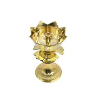 Nitya Udipi Diya verre borosilicate laiton Table Diya lampe à huile avec couvercle en verre lanterne Diya Puja Home Decor et Diwali 5.5 pouces