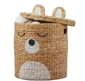 Bear Shape Cylindrical Rattan Woven <b>Basket</b> Cheap Wholesale Home Storage & Organization Kids & Teen Decorative <b>Basket</b> Brown Cute - Product Image 6