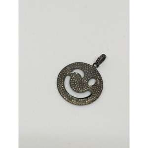 SMILEY 925 Colgante de plata esterlina Pave Diamond 30x30MM - Product Image 1
