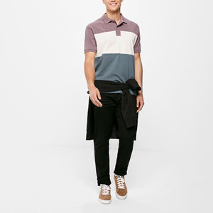 เสื้อโปโลผ้าฝ้ายสำหรับผู้ชายทรงพอดีตัวปกติแขนสั้นพิมพ์ลายโลโก้ได้ตามต้องการ - Product Image 2