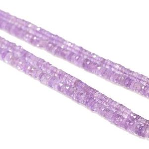 High Quality 16 Inches Pink Amethyst <b>Heishi</b> <b>Beads</b> Natural Loose Gemstones with Smooth Tyre Design Quality Amethyst Gemstone - Product Image 2
