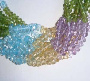 Pierre naturelle en vrac, prix de gros, pierre ronde à facettes découpée à la main, taille de 3.5 à 4mm, longueur de 13 pouces, fabrication de bijoux - Product Image 1